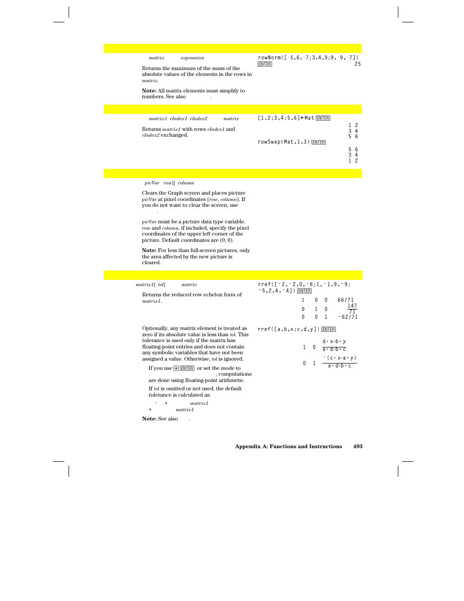 Rplcpic, Rref() | Texas Instruments PLUS TI-89 User Manual | Page 510 / 623