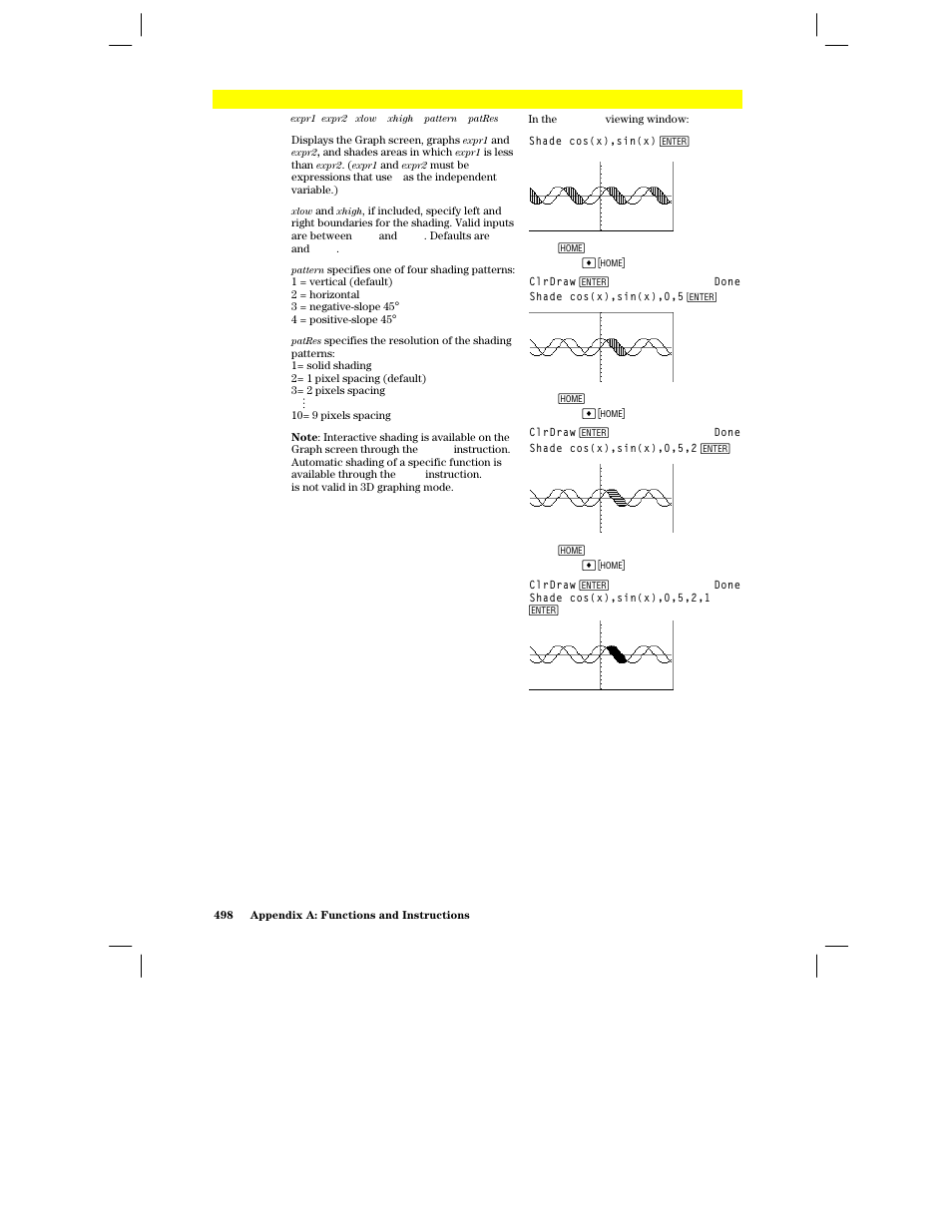 Shade | Texas Instruments PLUS TI-89 User Manual | Page 515 / 623