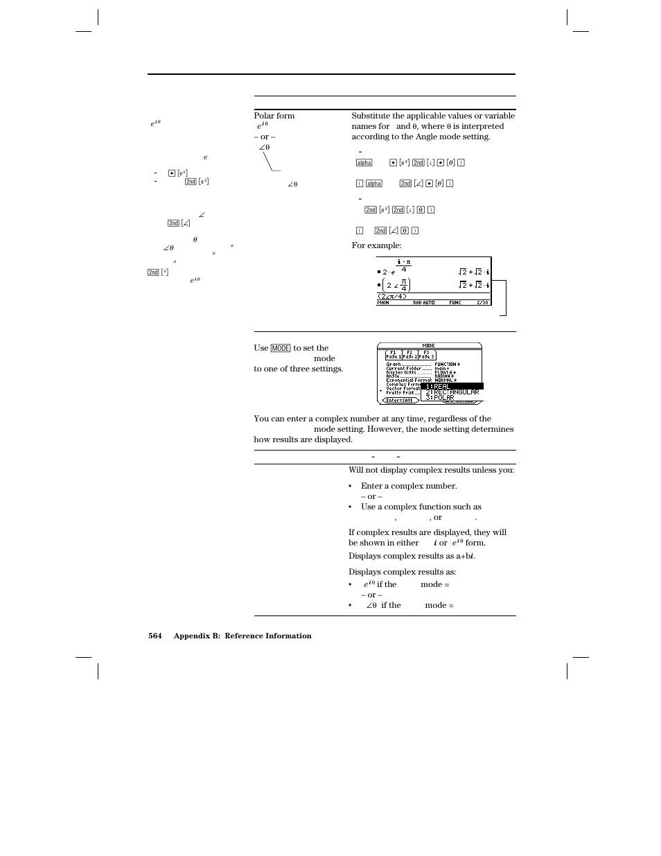 Complex format mode for displaying results | Texas Instruments PLUS TI-89 User Manual | Page 581 / 623
