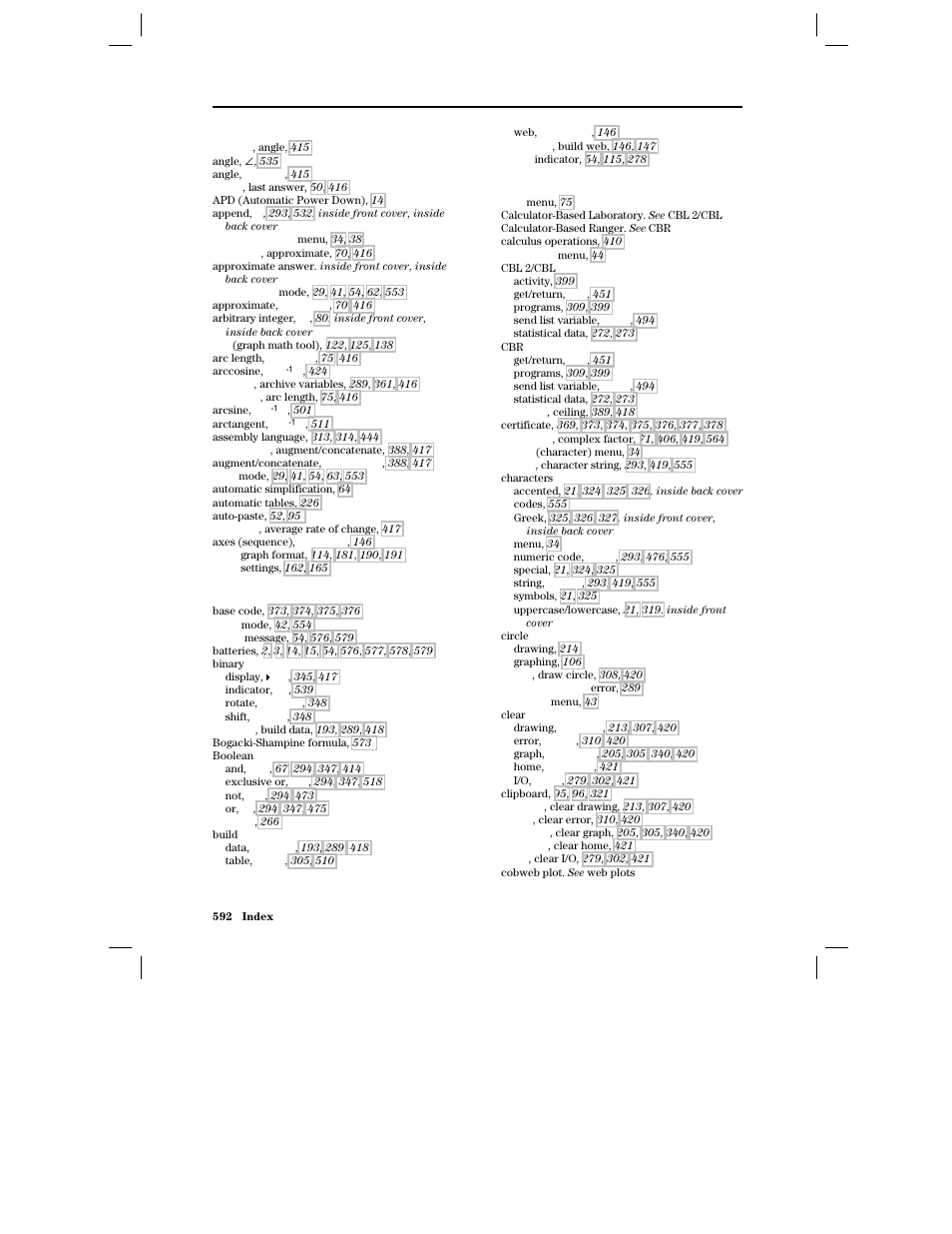 B, c | Texas Instruments PLUS TI-89 User Manual | Page 609 / 623