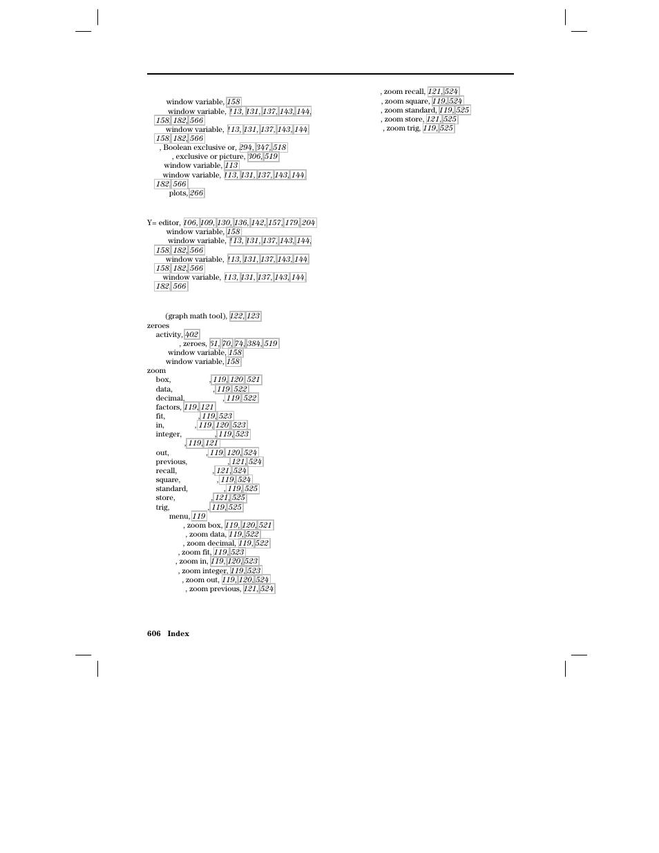 X, y, z | Texas Instruments PLUS TI-89 User Manual | Page 623 / 623