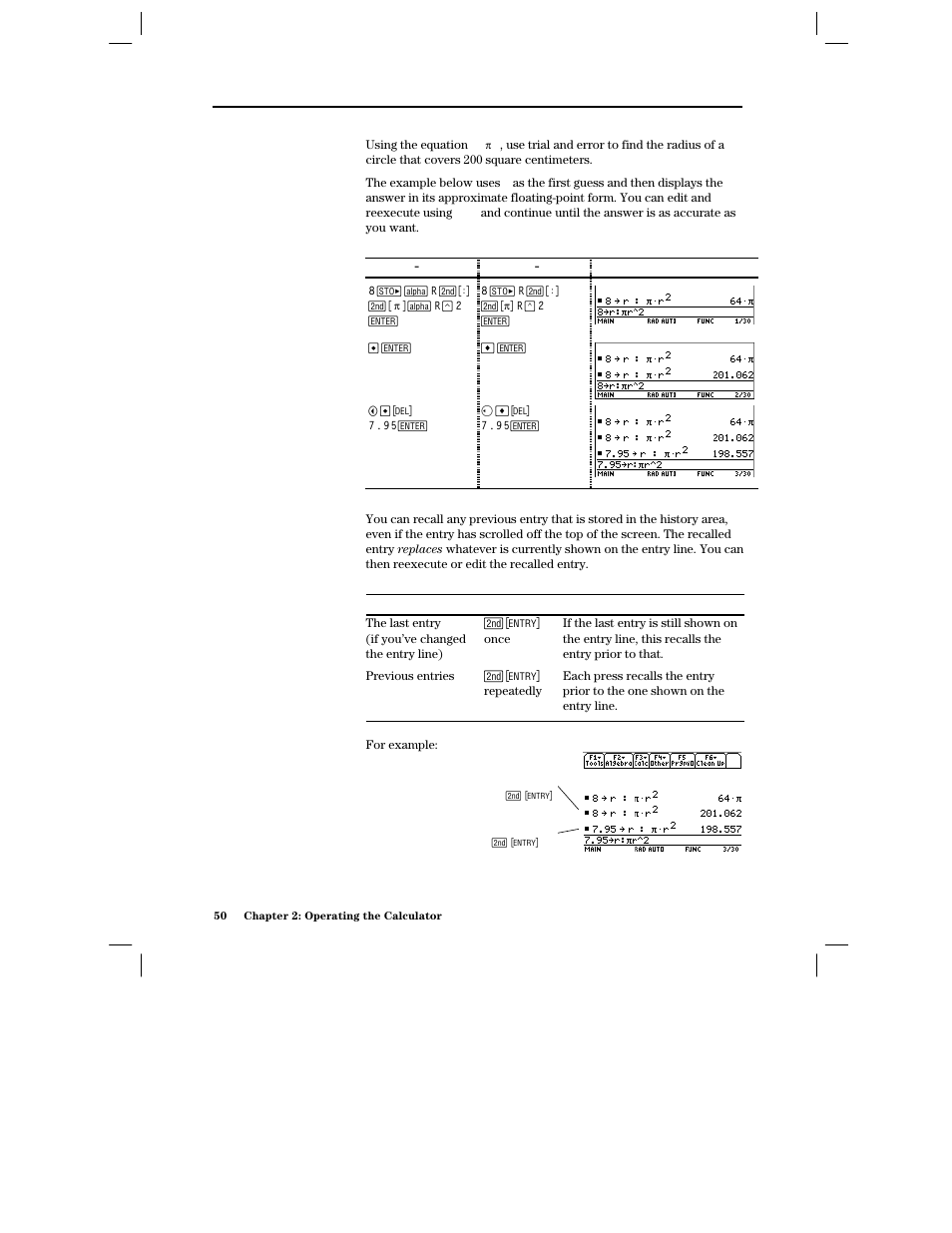 Recalling a previous entry | Texas Instruments PLUS TI-89 User Manual | Page 67 / 623