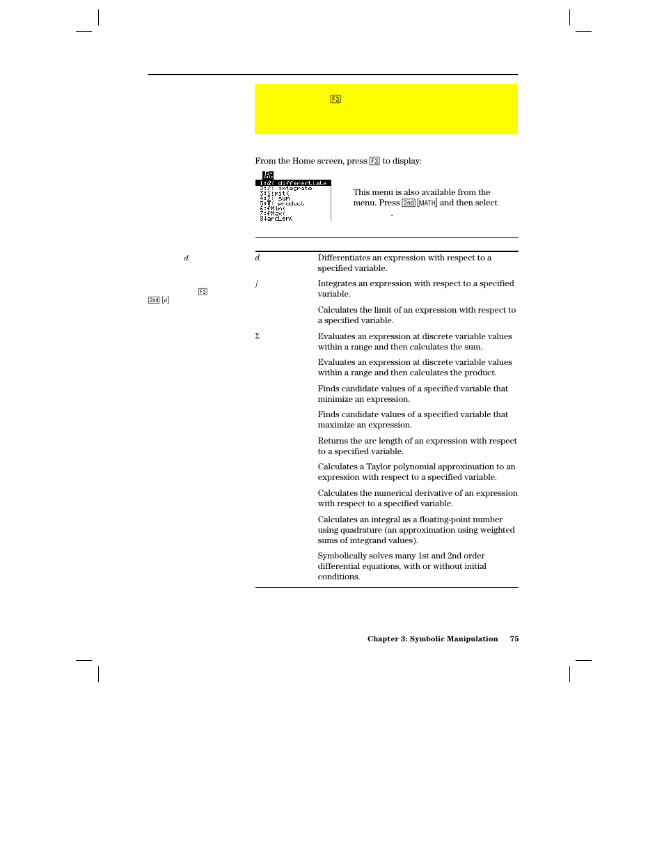 Overview of the calc menu, The calc menu | Texas Instruments PLUS TI-89 User Manual | Page 92 / 623