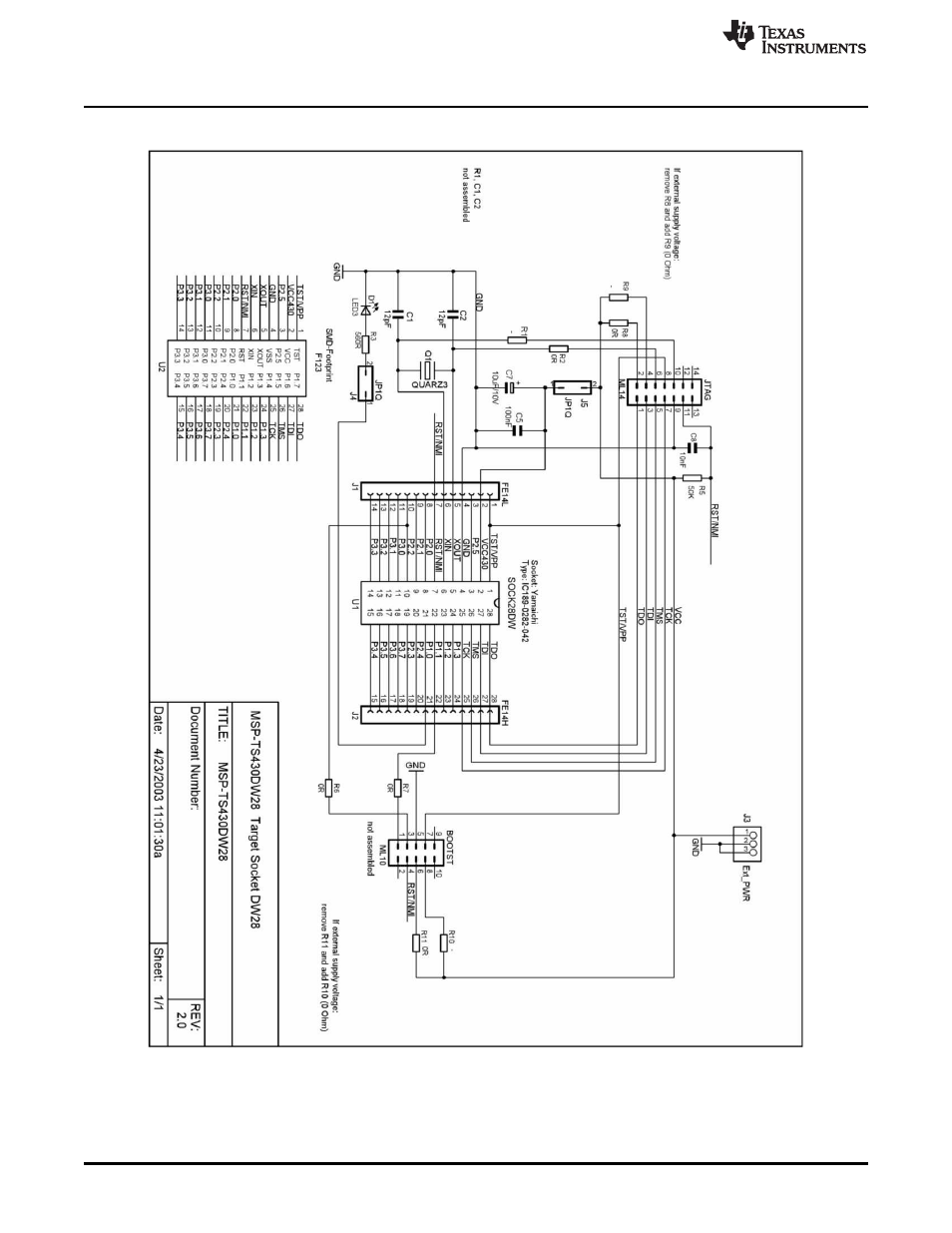 B.5 msp-ts430dw28 | Texas Instruments MSP430 User Manual | Page 46 / 138