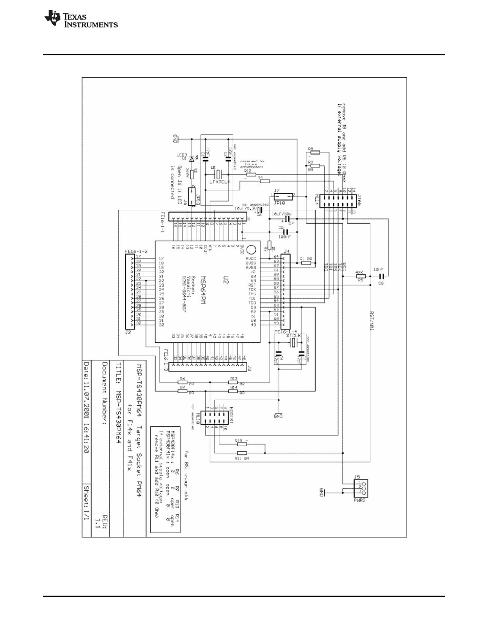 B.14 msp-ts430pm64 | Texas Instruments MSP430 User Manual | Page 73 / 138