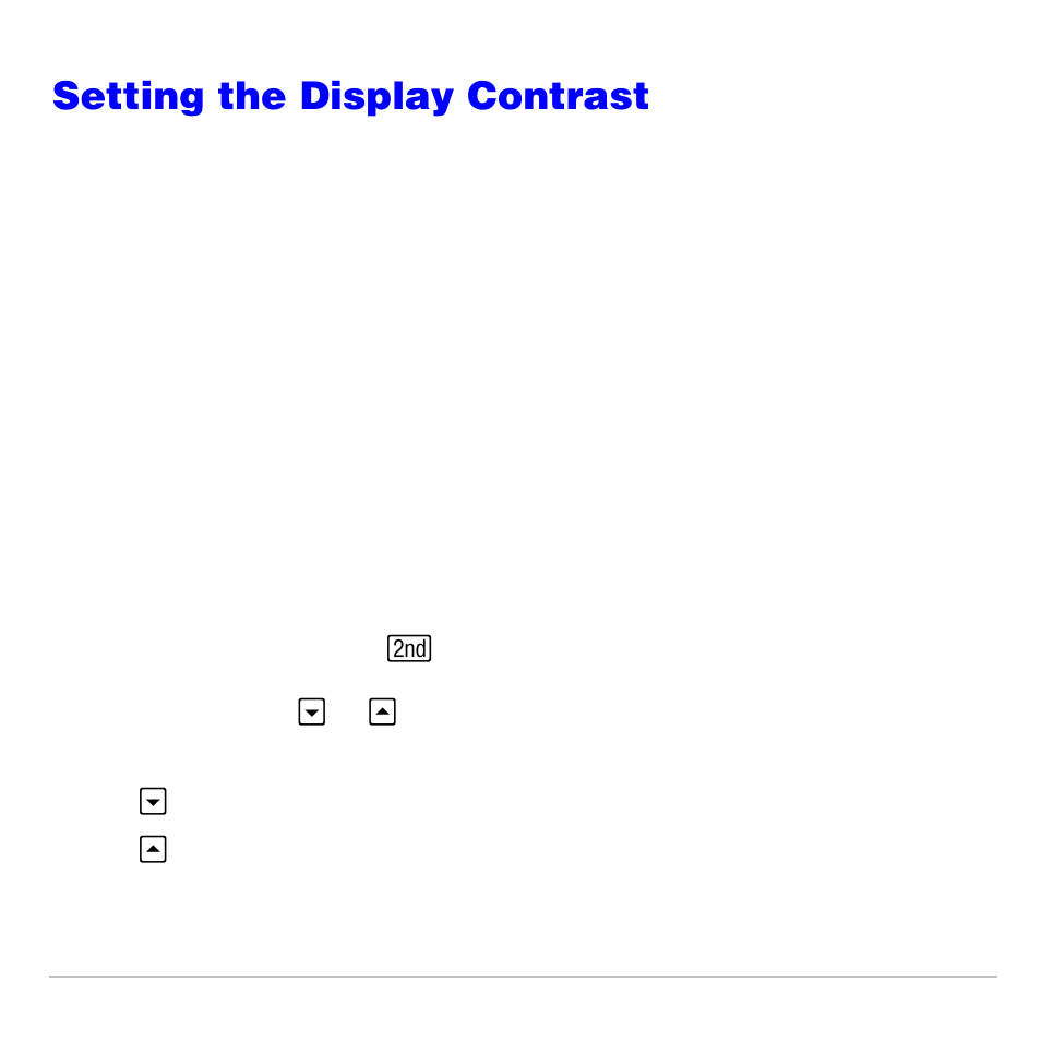 Setting the display contrast, Adjusting the display contrast | Texas Instruments TI-83 PLUS User Manual | Page 11 / 827