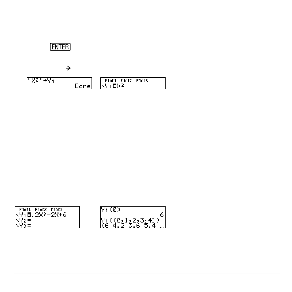 Evaluating y= functions in expressions | Texas Instruments TI-83 PLUS User Manual | Page 116 / 827