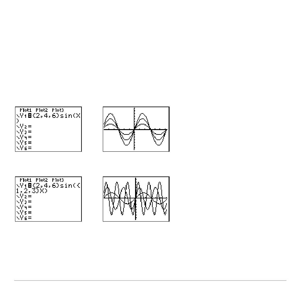 Graphing a family of curves | Texas Instruments TI-83 PLUS User Manual | Page 134 / 827