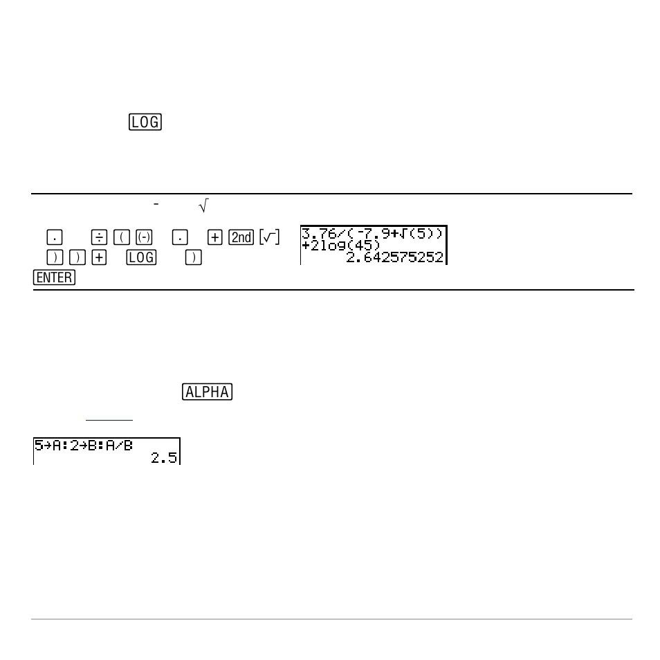 Multiple entries on a line, Entering a number in scientific notation | Texas Instruments TI-83 PLUS User Manual | Page 17 / 827