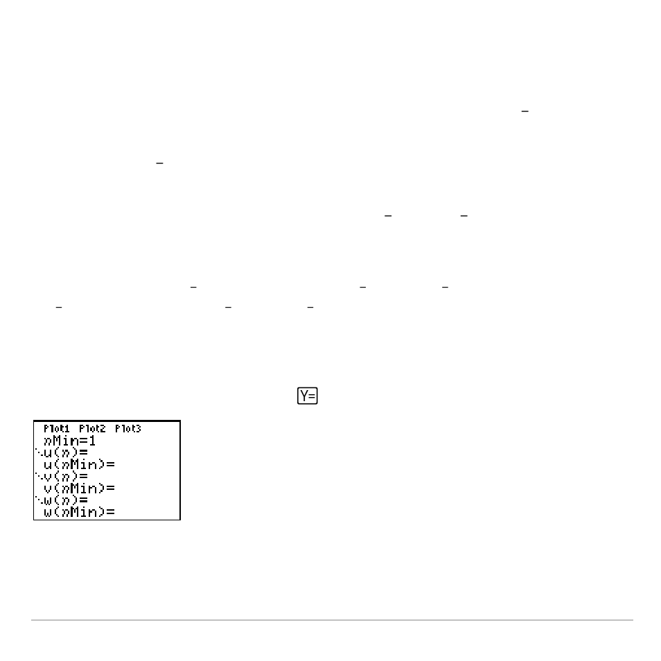 Displaying the sequence y= editor | Texas Instruments TI-83 PLUS User Manual | Page 183 / 827