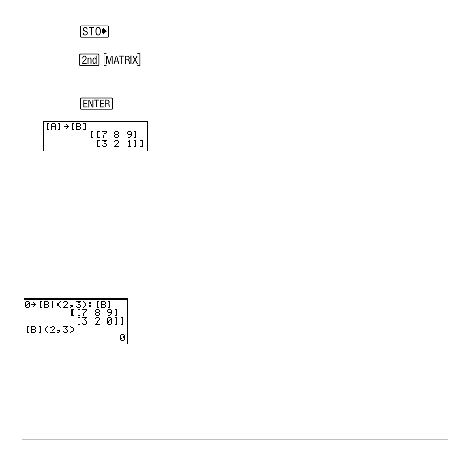 Accessing a matrix element | Texas Instruments TI-83 PLUS User Manual | Page 271 / 827