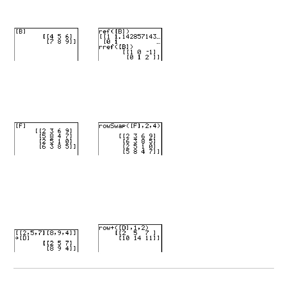 Rowswap | Texas Instruments TI-83 PLUS User Manual | Page 284 / 827