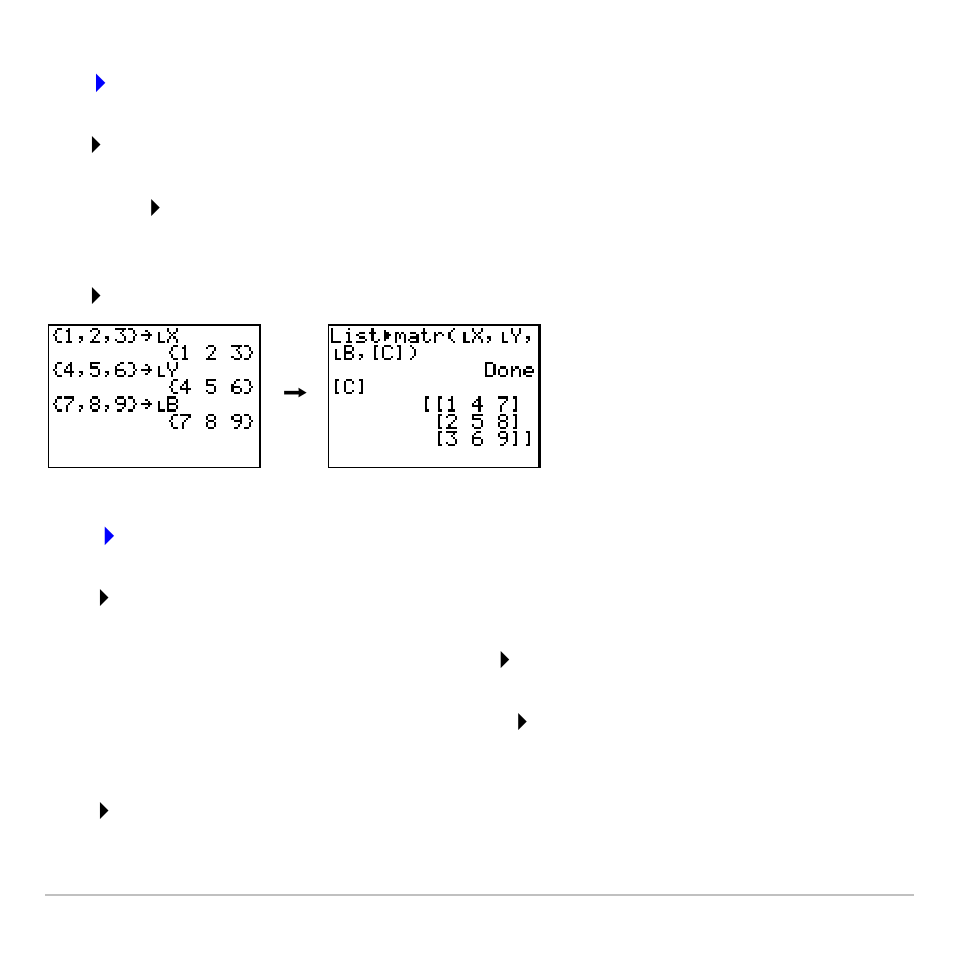 List>matr, Matr>list | Texas Instruments TI-83 PLUS User Manual | Page 311 / 827