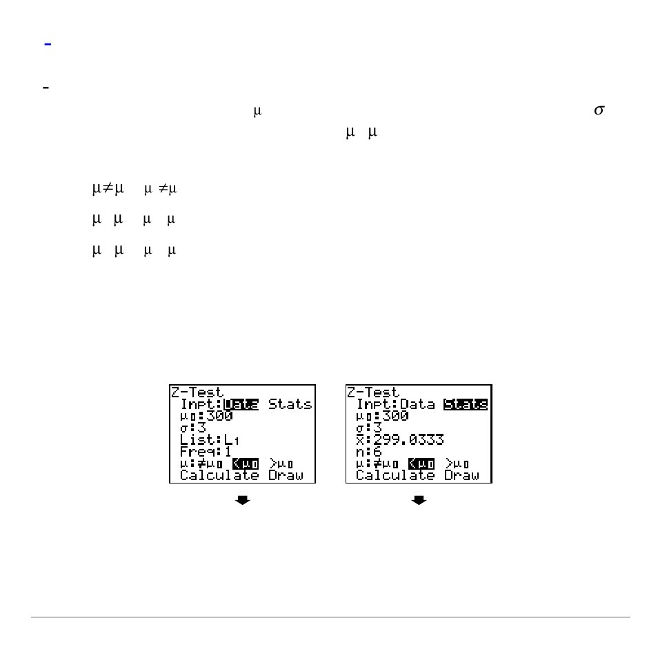 Z-test | Texas Instruments TI-83 PLUS User Manual | Page 399 / 827