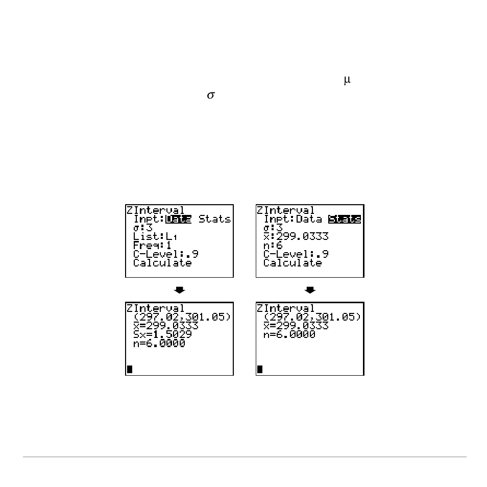 Zinterval | Texas Instruments TI-83 PLUS User Manual | Page 408 / 827