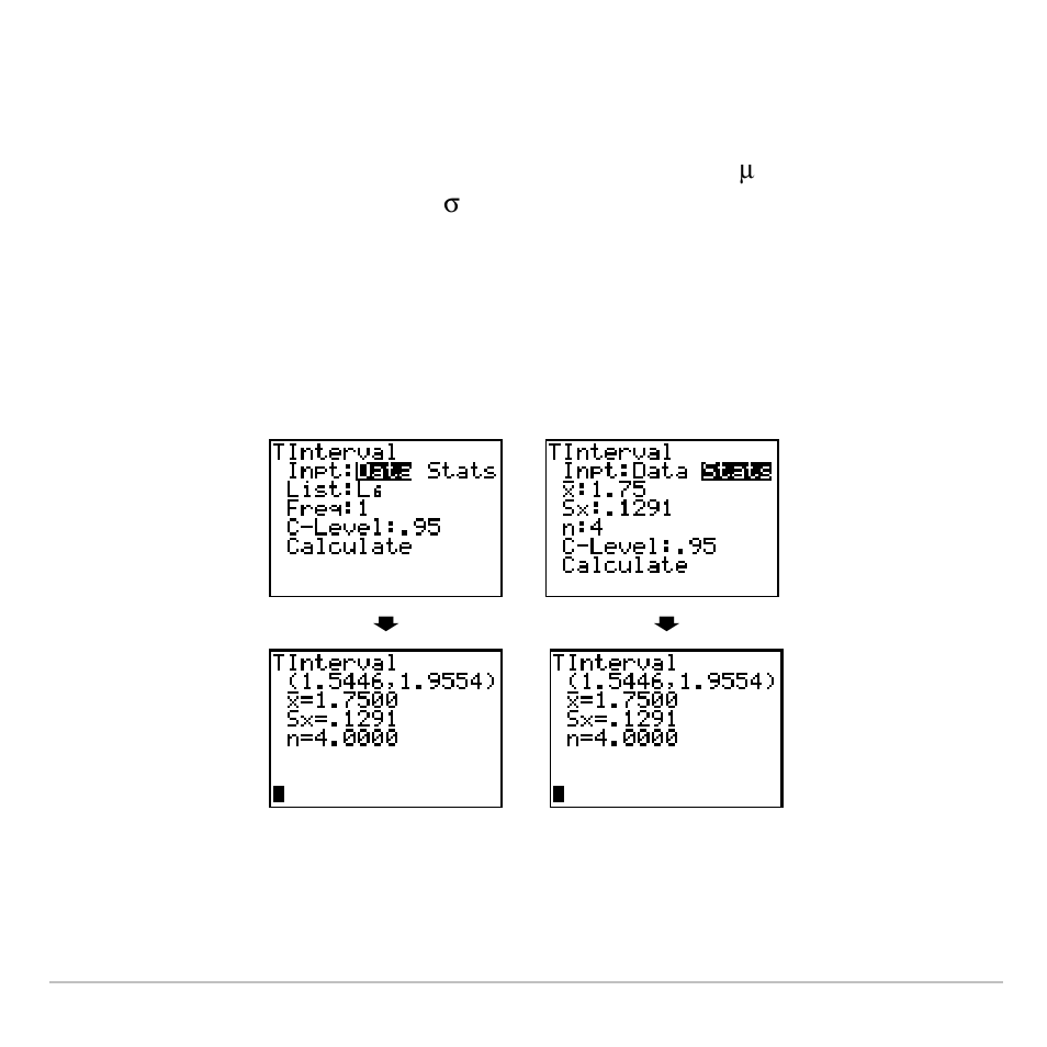 Tinterval | Texas Instruments TI-83 PLUS User Manual | Page 409 / 827