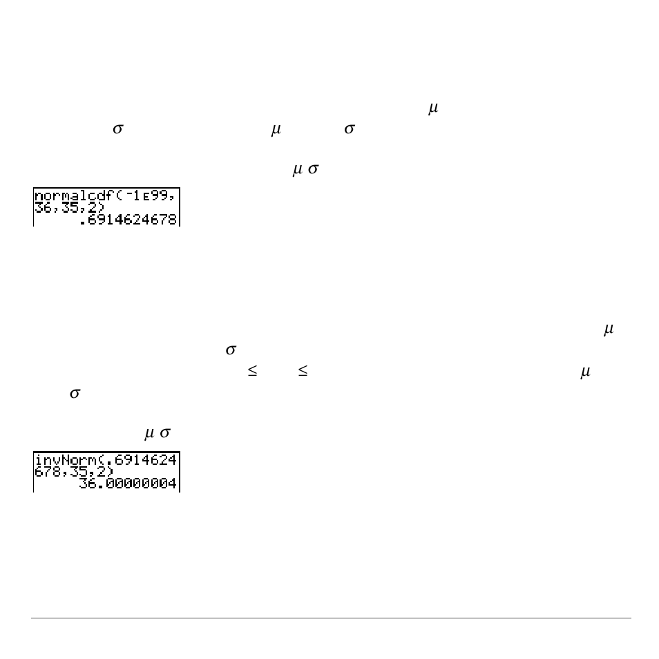 Normalcdf, Invnorm | Texas Instruments TI-83 PLUS User Manual | Page 429 / 827