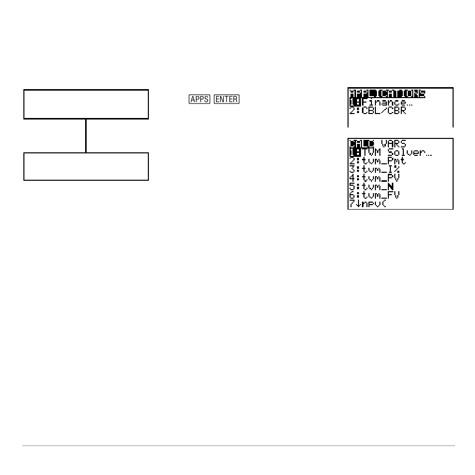 Steps for running the finance application, Application | Texas Instruments TI-83 PLUS User Manual | Page 442 / 827