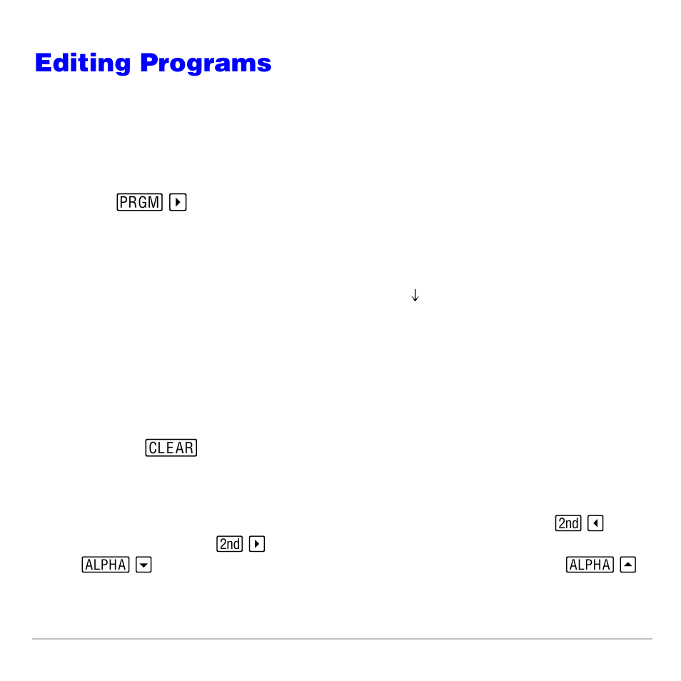Editing programs, Editing a program | Texas Instruments TI-83 PLUS User Manual | Page 510 / 827