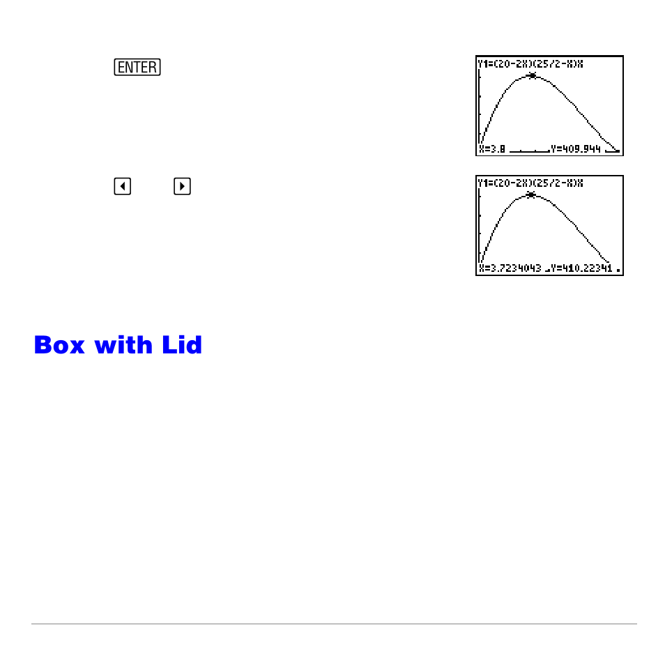 Zooming in on the graph, Box with lid | Texas Instruments TI-83 PLUS User Manual | Page 558 / 827