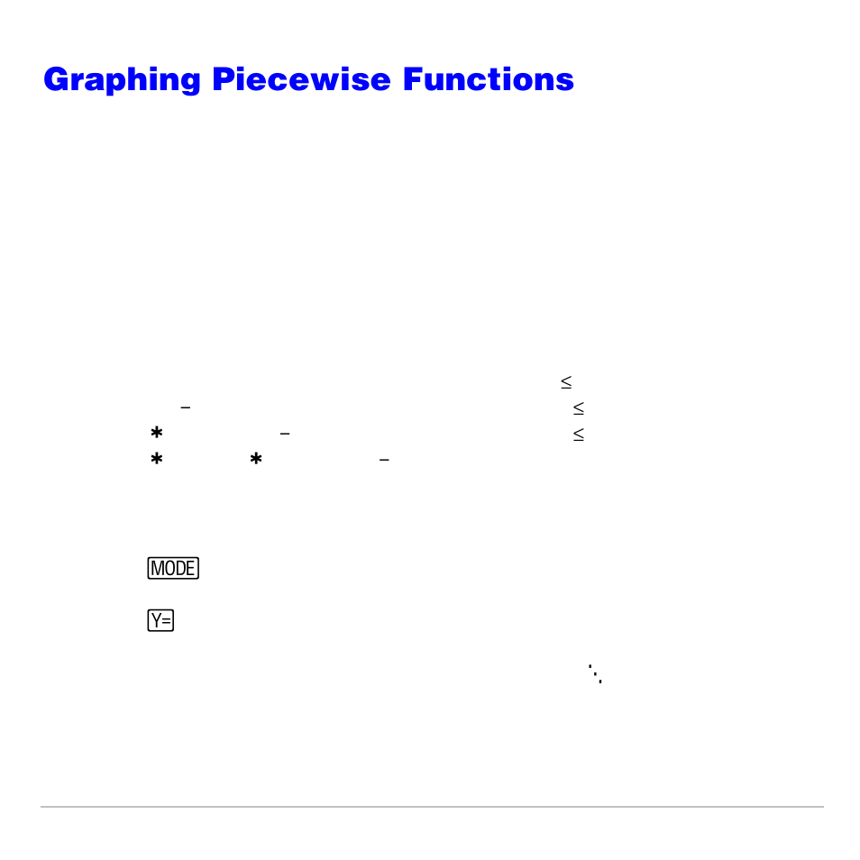 Graphing piecewise functions, Problem, Procedure | Texas Instruments TI-83 PLUS User Manual | Page 567 / 827