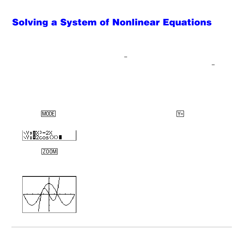 Solving a system of nonlinear equations, Problem, Procedure | Texas Instruments TI-83 PLUS User Manual | Page 571 / 827