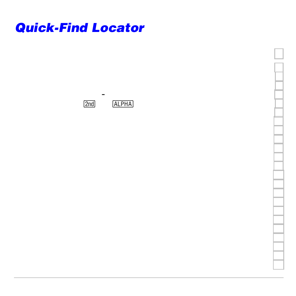 Quick-find locator, Chapter 1: operating the ti-83 plus silver edition | Texas Instruments TI-83 PLUS User Manual | Page 792 / 827