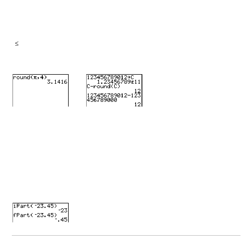 Round, Ipart(, fpart | Texas Instruments TI-83 PLUS User Manual | Page 83 / 827