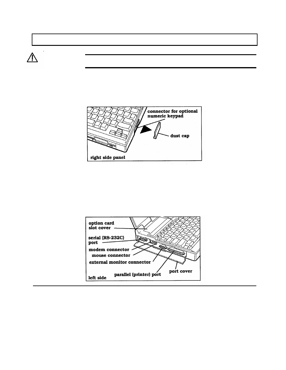 Connectors and ports, Right side panel, Left side panel | Texas Instruments 3000 User Manual | Page 26 / 204