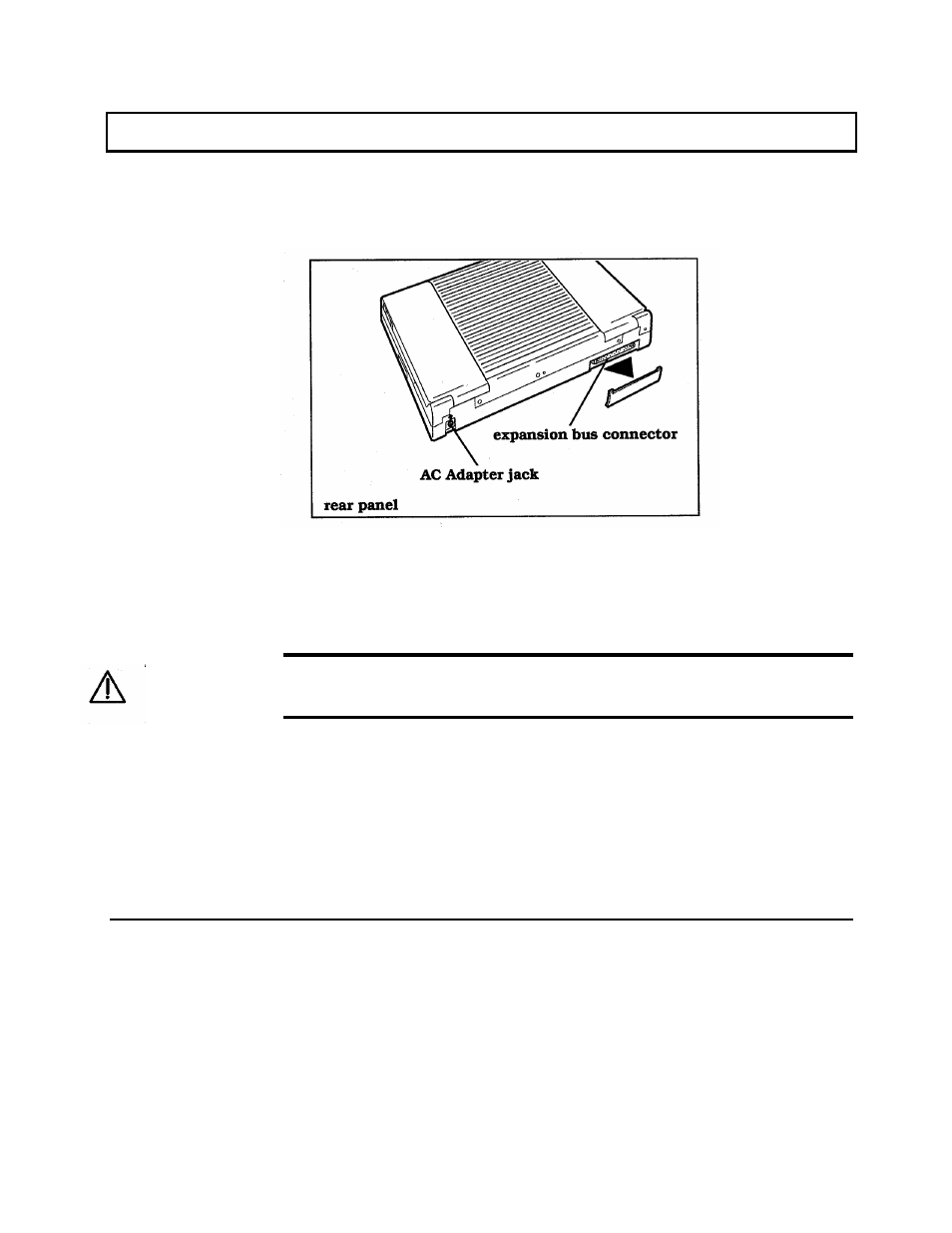 Rear panel, Ac adapter jack, Expansion bus connector | Connectors and ports | Texas Instruments 3000 User Manual | Page 28 / 204