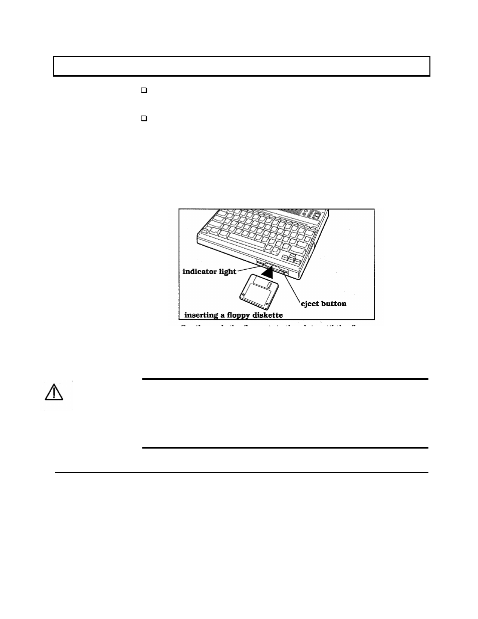 Inserting a floppy into the drive, Using the floppy drive | Texas Instruments 3000 User Manual | Page 59 / 204