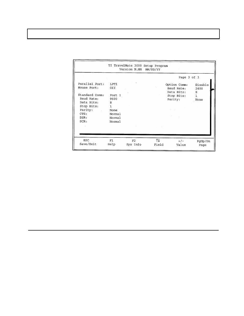 Parallel port, Mouse port, External communications, page 3 | Texas Instruments 3000 User Manual | Page 79 / 204