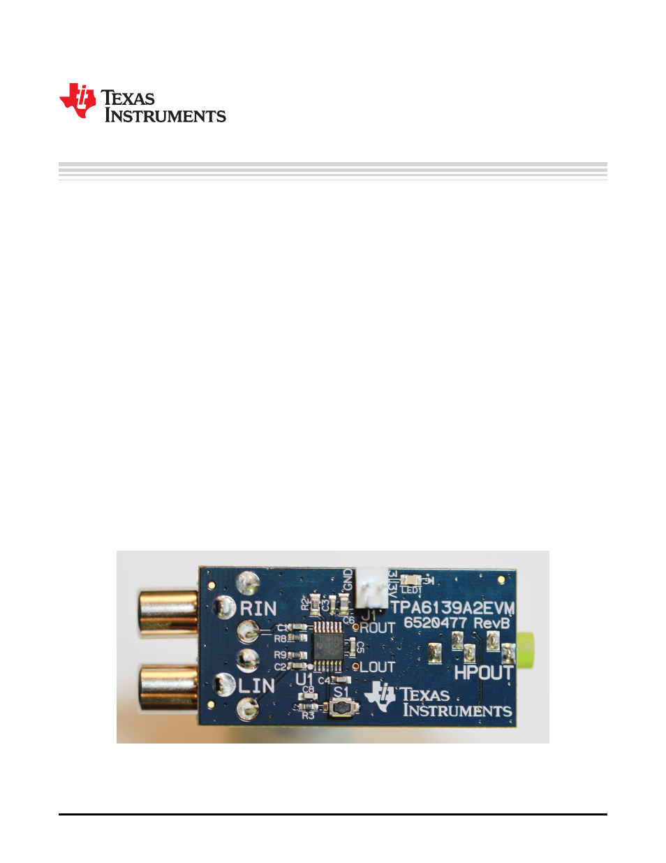Texas Instruments TPA6139A2 EVM User Manual | 8 pages