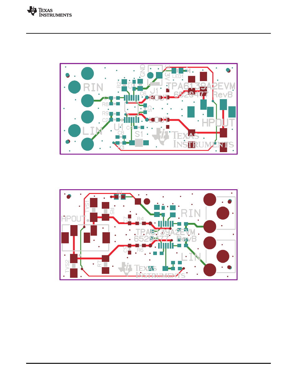 2 tpa6139a2evm pcb layers | Texas Instruments TPA6139A2 EVM User Manual | Page 5 / 8
