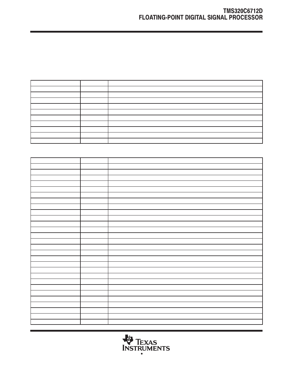 Peripheral register descriptions | Texas Instruments TMS320C6712D User Manual | Page 13 / 102