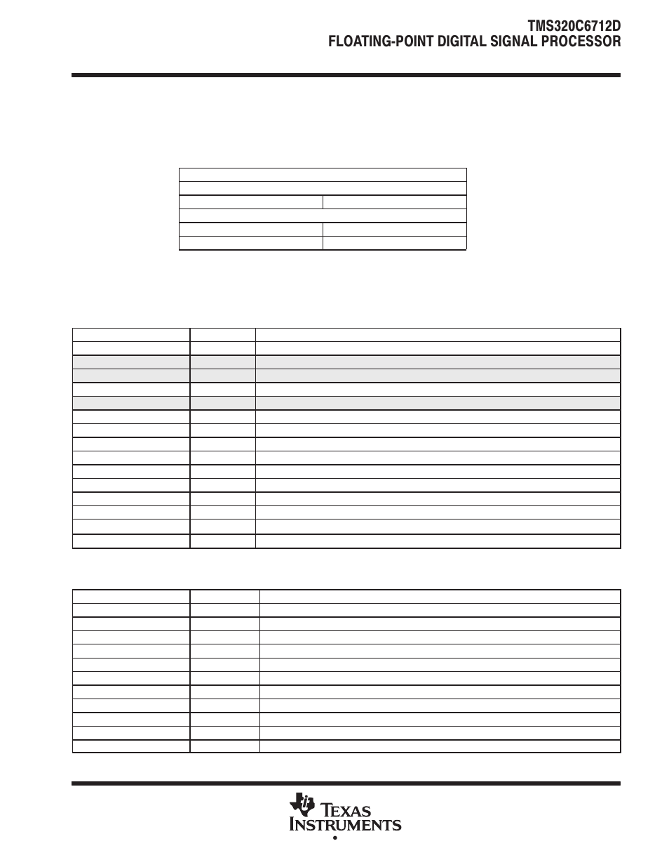 Peripheral register descriptions (continued) | Texas Instruments TMS320C6712D User Manual | Page 15 / 102