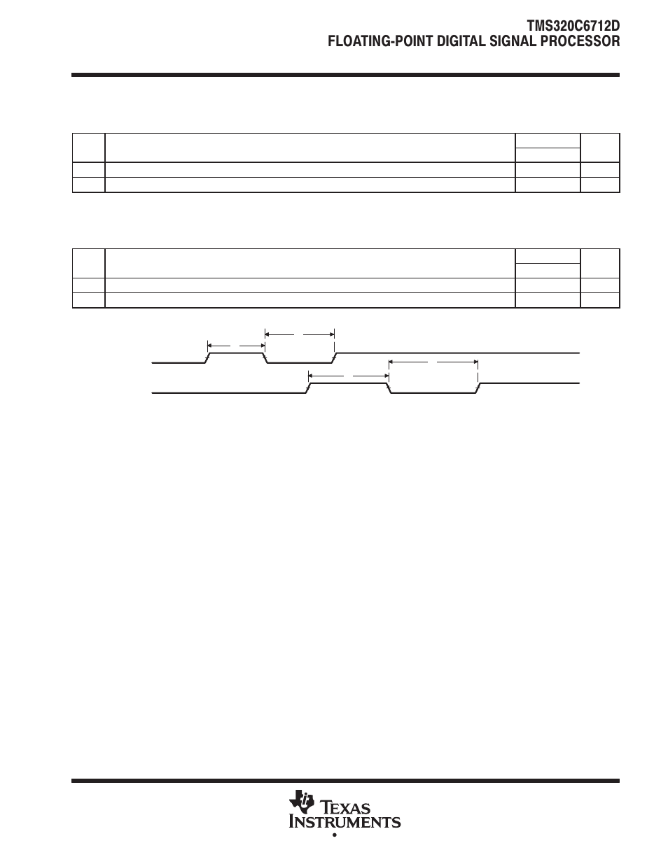 Timer timing, Timer timing timing requirements for timer inputs, See figure 47) | Texas Instruments TMS320C6712D User Manual | Page 95 / 102