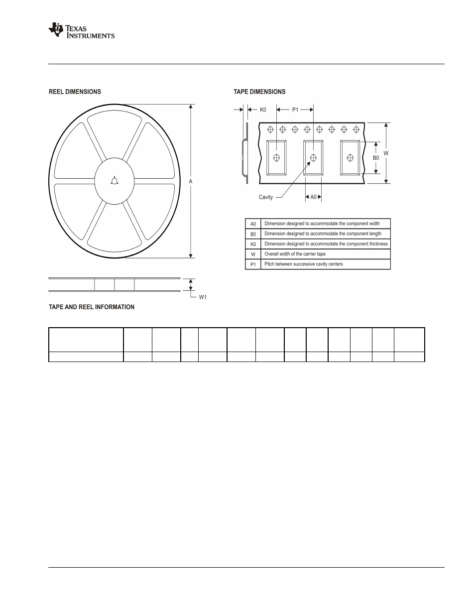 Package materials information, Tape and reel information | Texas Instruments TPS54810 User Manual | Page 16 / 21