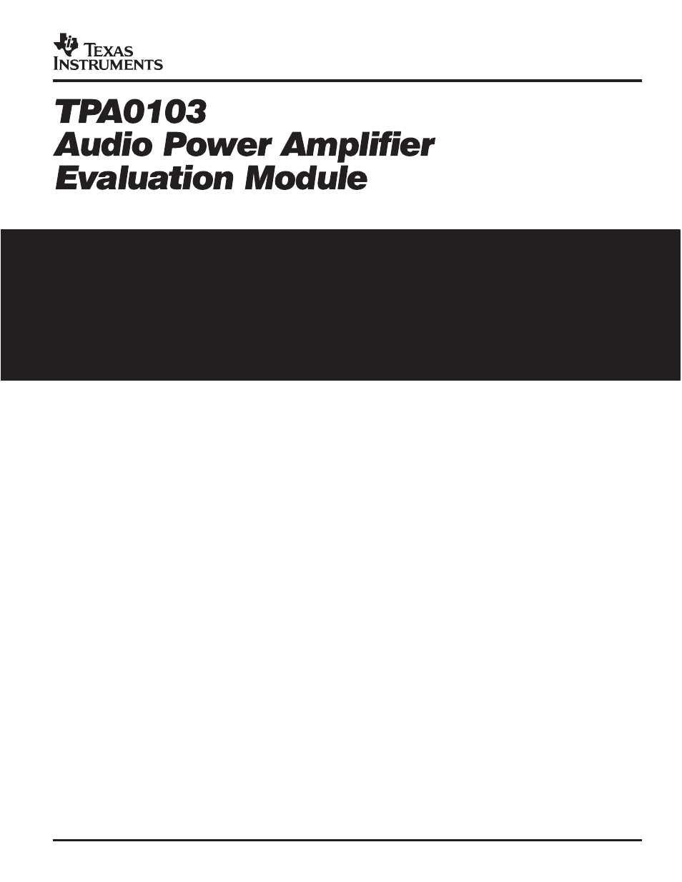 Texas Instruments TPA0103 User Manual | 32 pages