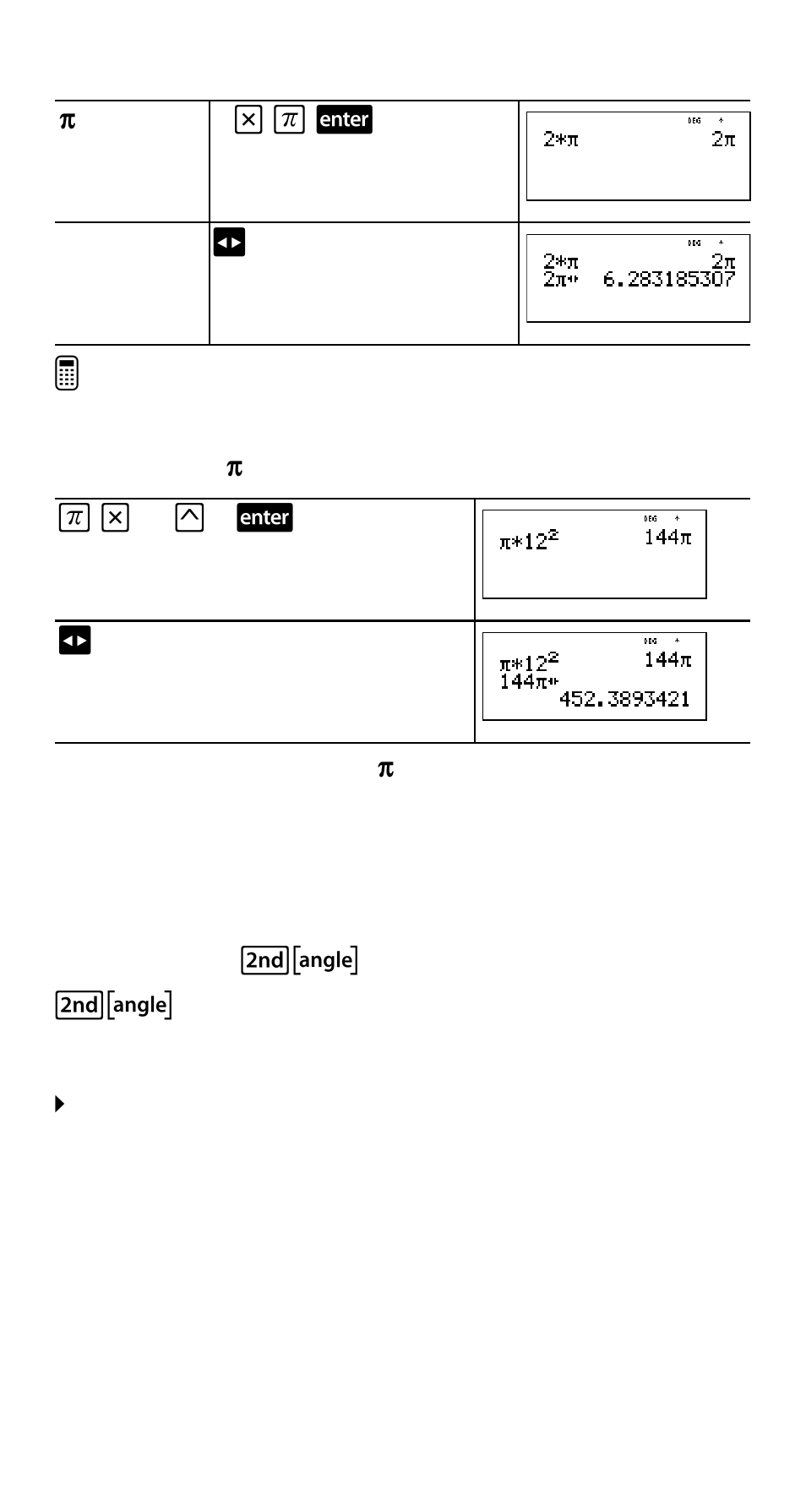 Angle menu, Example ³ problem | Texas Instruments TI-30XS User Manual | Page 18 / 44