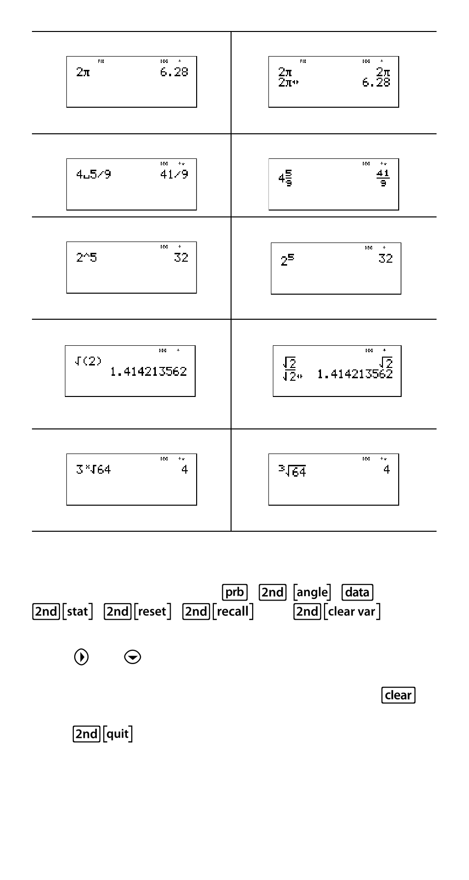 Menus | Texas Instruments TI-30XS User Manual | Page 7 / 44