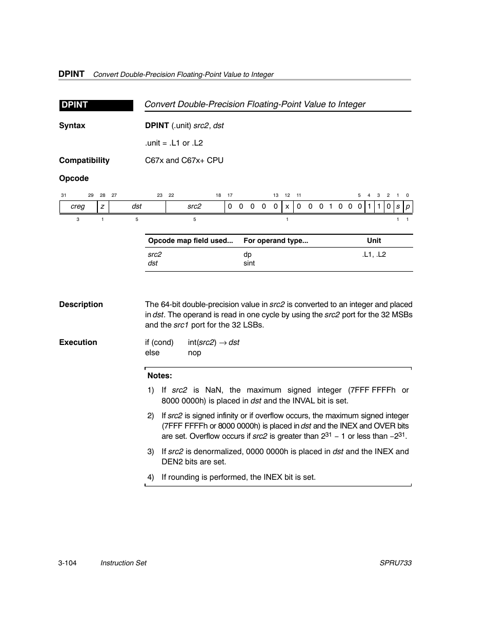 Dpint | Texas Instruments TMS320C67X/C67X+ DSP User Manual | Page 164 / 465