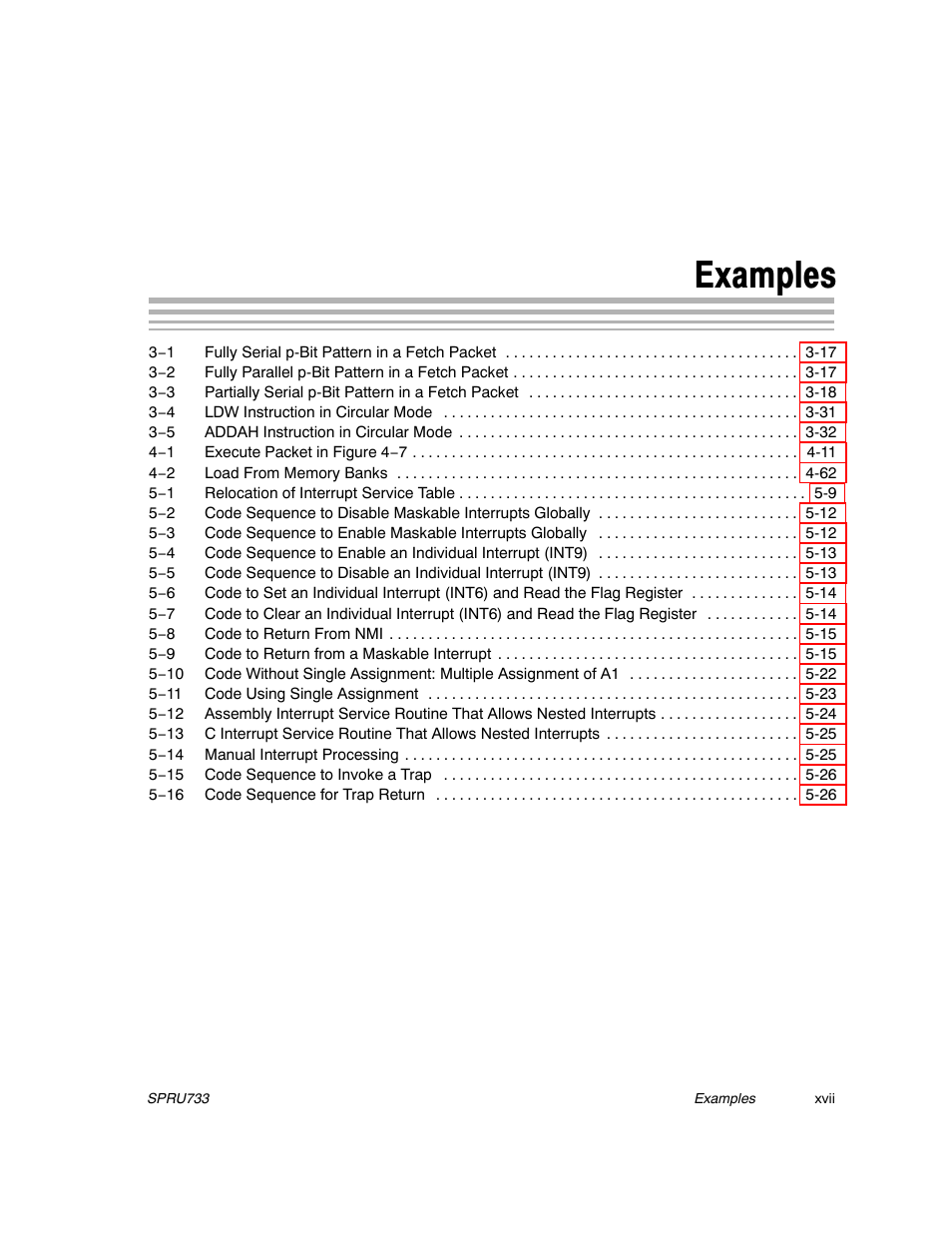 Examples | Texas Instruments TMS320C67X/C67X+ DSP User Manual | Page 17 / 465