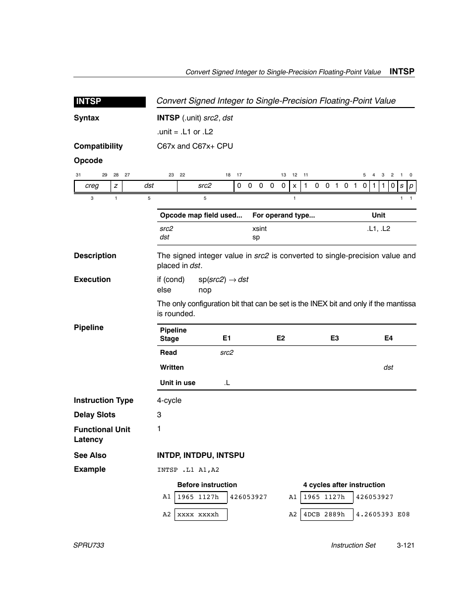 Intsp | Texas Instruments TMS320C67X/C67X+ DSP User Manual | Page 181 / 465