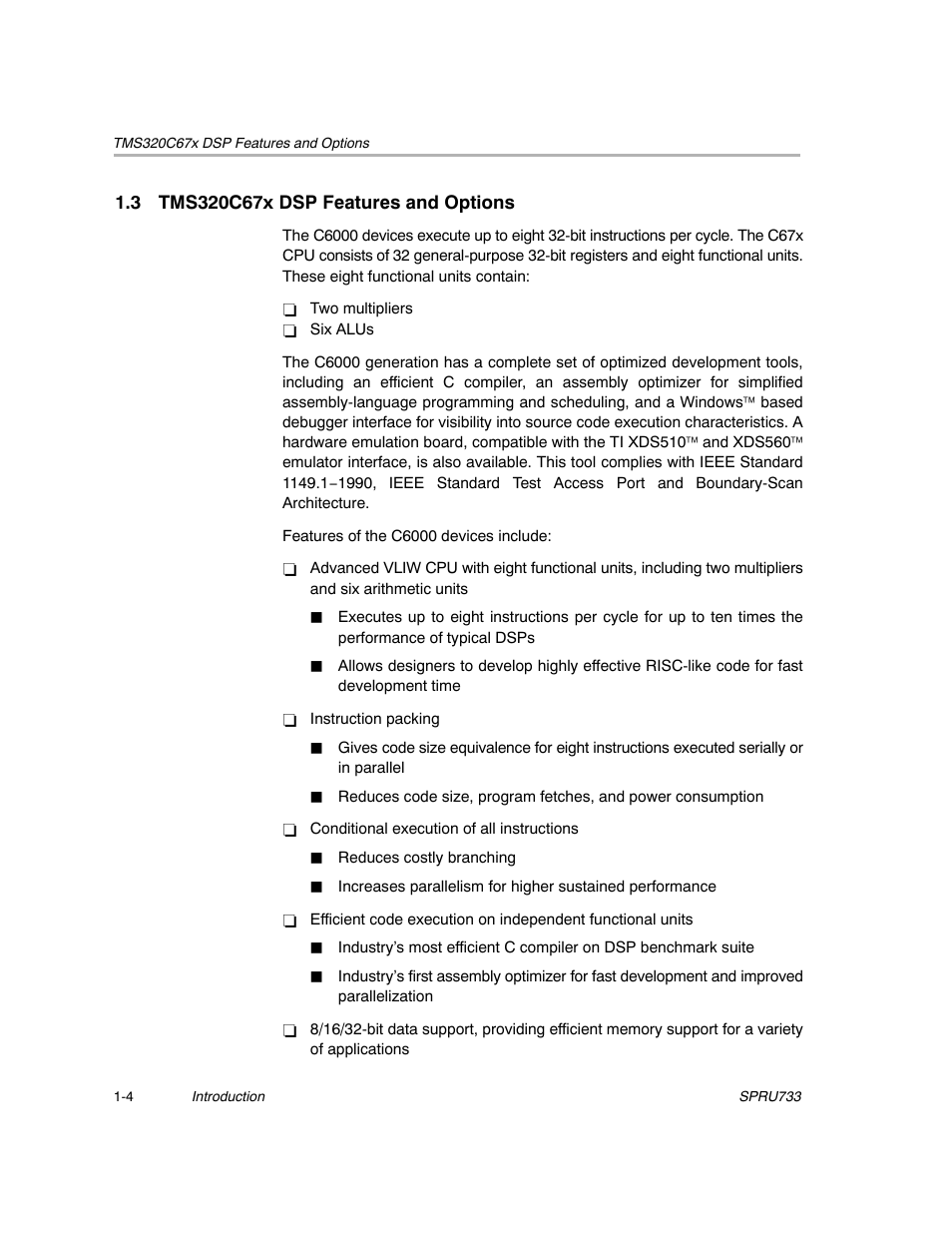 3 tms320c67x dsp features and options | Texas Instruments TMS320C67X/C67X+ DSP User Manual | Page 21 / 465