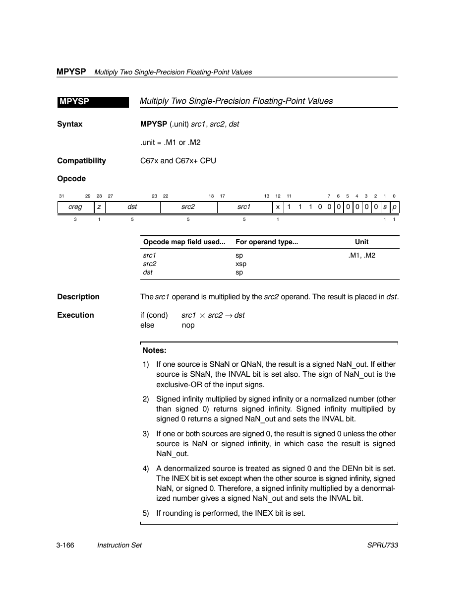 Mpysp | Texas Instruments TMS320C67X/C67X+ DSP User Manual | Page 226 / 465