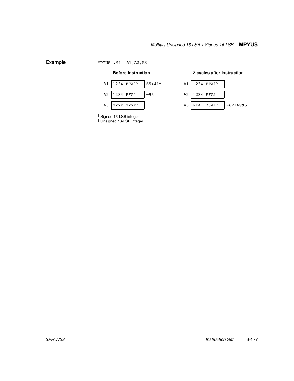 Mpyus | Texas Instruments TMS320C67X/C67X+ DSP User Manual | Page 237 / 465