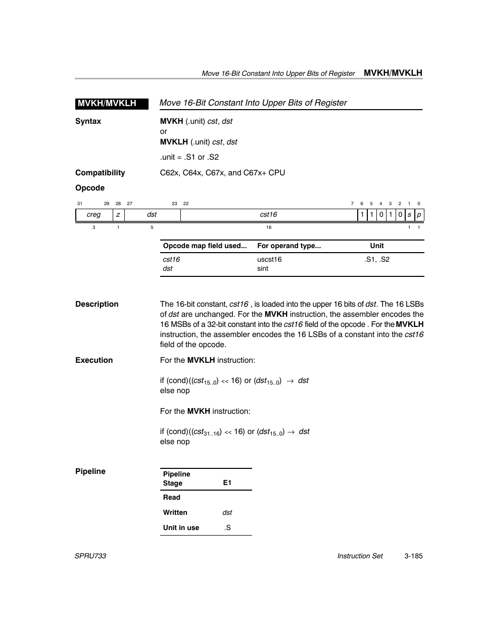 Mvkh/mvklh | Texas Instruments TMS320C67X/C67X+ DSP User Manual | Page 245 / 465