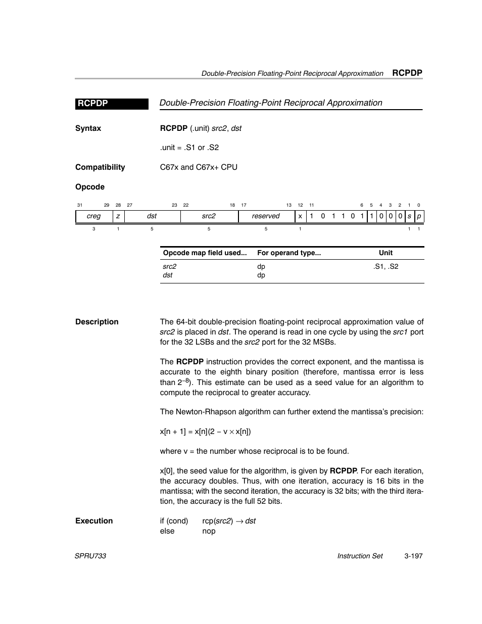 Rcpdp | Texas Instruments TMS320C67X/C67X+ DSP User Manual | Page 257 / 465