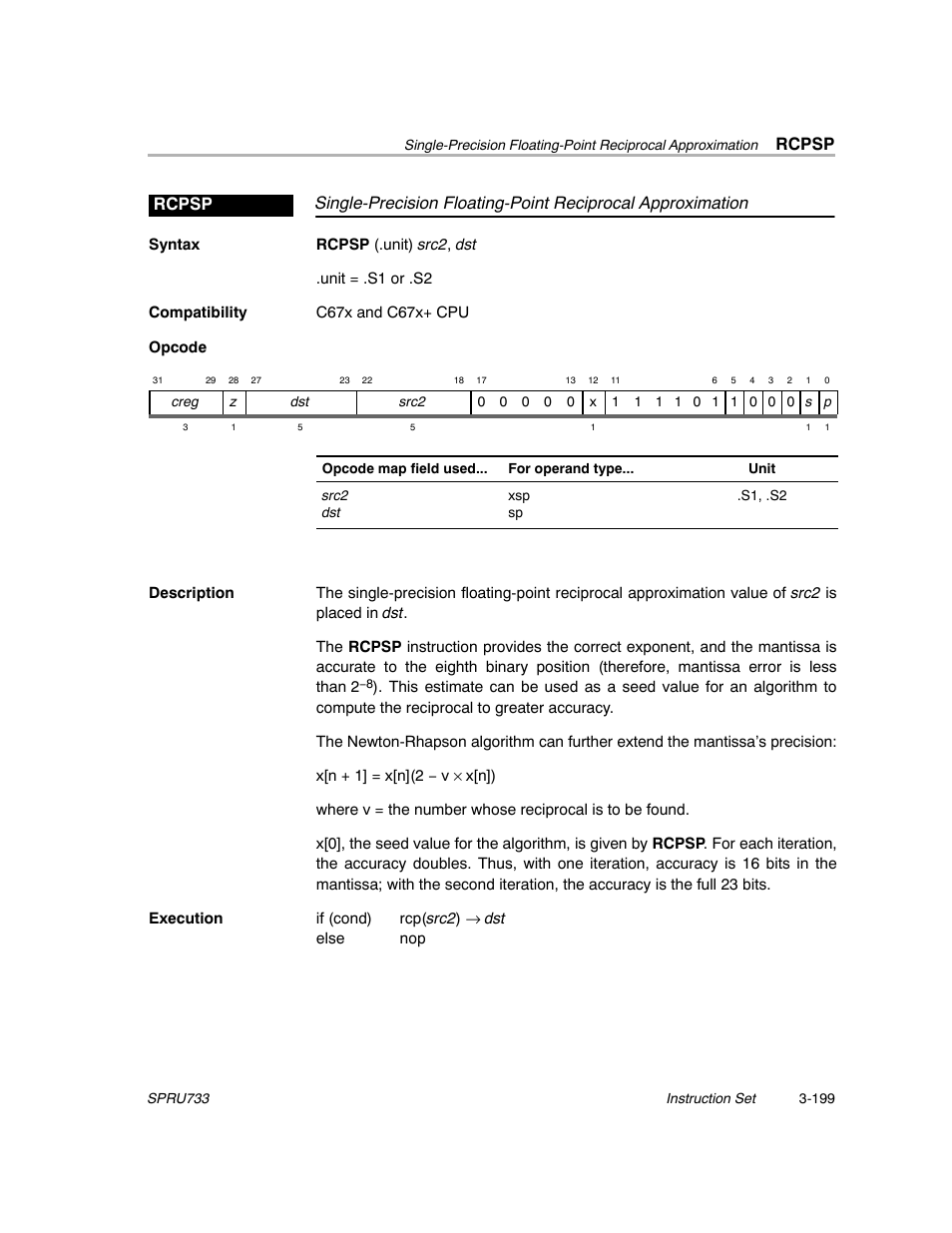 Rcpsp | Texas Instruments TMS320C67X/C67X+ DSP User Manual | Page 259 / 465